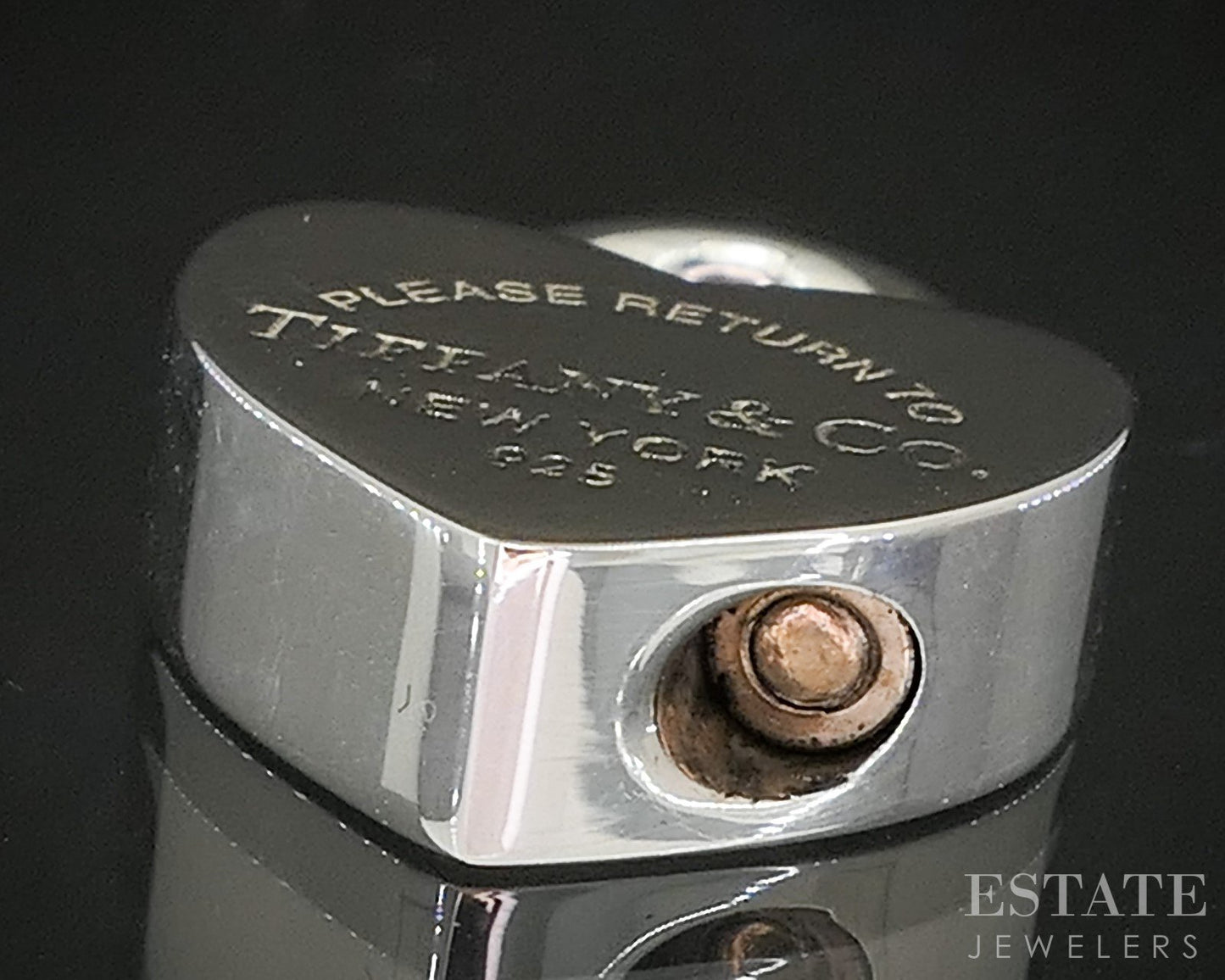 Sterling Tiffany & Co. Return to Tiffany Heart Lock Charm Pendant 8.4g p14928