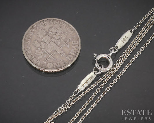 Sterling Tiffany & Co. Elsa Peretti Cable Chain Ladies Necklace 1.0g 16"L p14935