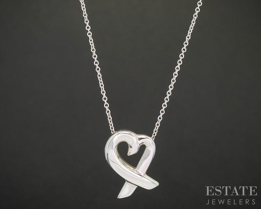 Sterling Paloma Picasso Tiffany & Co Loving Heart Necklace 2.7g 16"L p14934