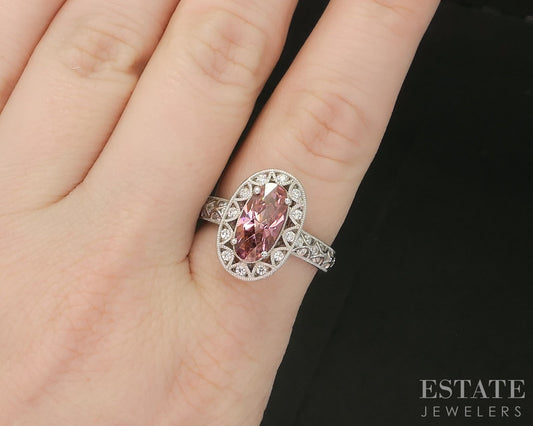 Sterling Silver Tacori Epiphany Pink CZ & White CZ Ladies Ring 6.3g p17277