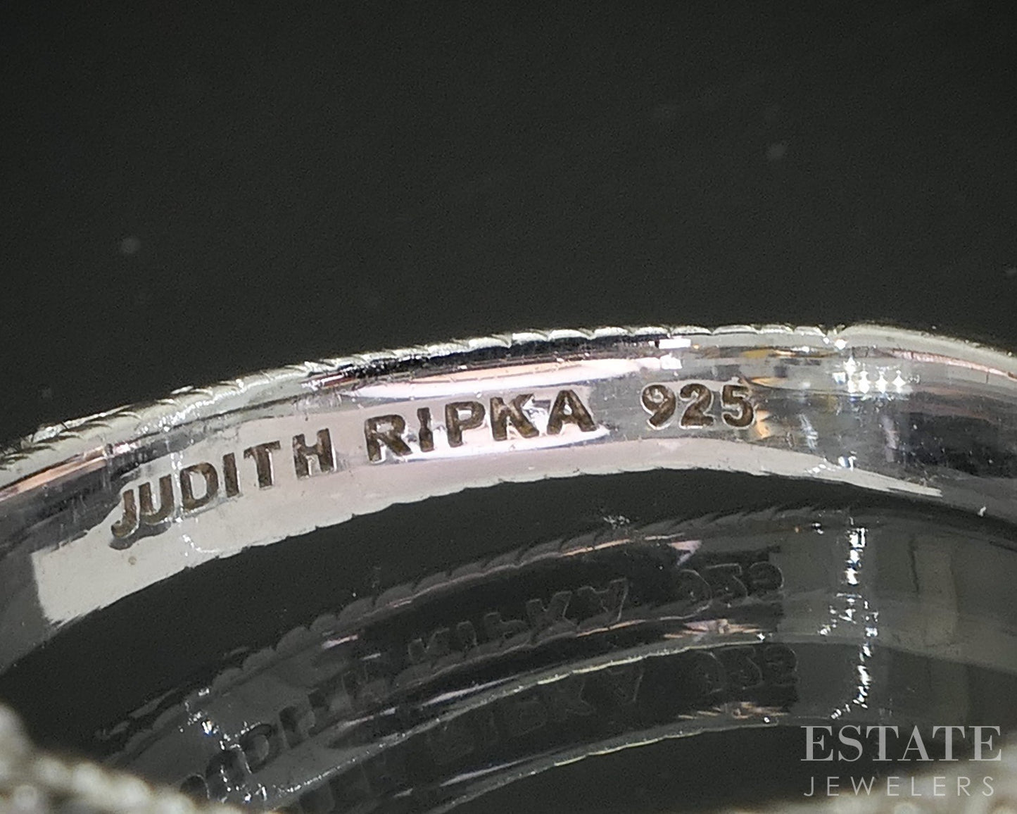 Sterling Silver Judith Ripka Natural Citrine & CZ Ladies Ring 5.5g p17288