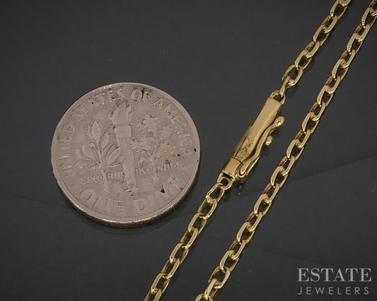 18k Yellow Gold 2mm Square Cable Chain Link Ladies Bracelet 2.6g 7.5"L p17249b