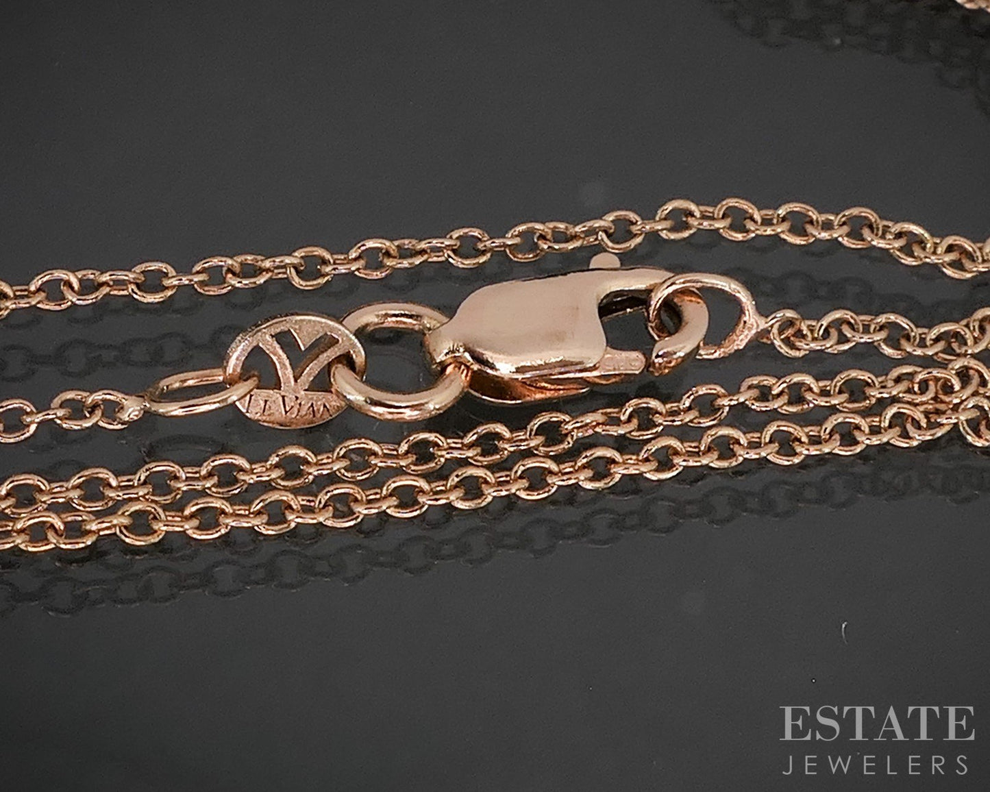 14k Rose Gold LeVian 1mm Cable Chain Link Ladies Necklace 1.3g 18"L p17364