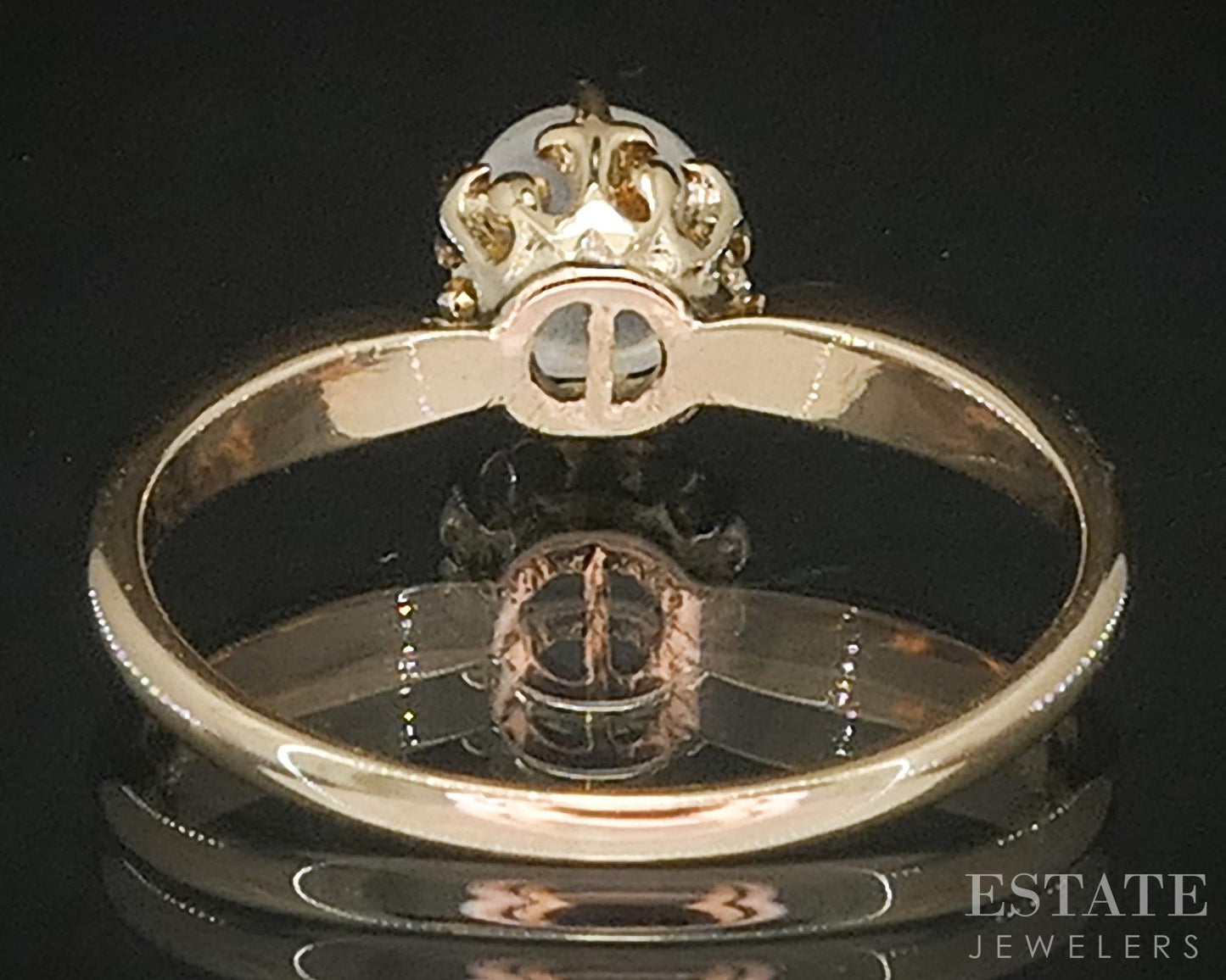 Antique 10k Yellow Gold Natural Moonstone Solitaire Ring 1.9g p17171