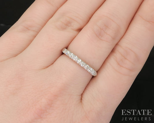 Antique Platinum Single Cut Natural .22ctw Diamond Ladies Wedding Band p18270b