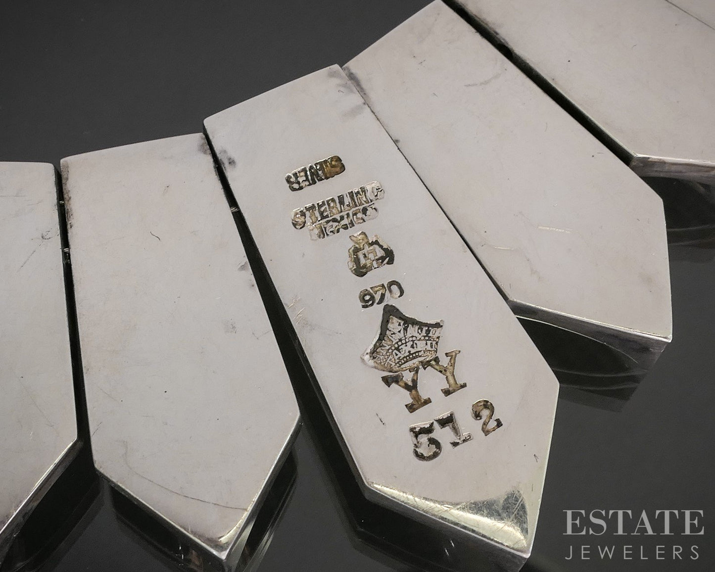 Vintage Sterling Mexico Antonio Pineda Collar Necklace & Earrings 182g p15339