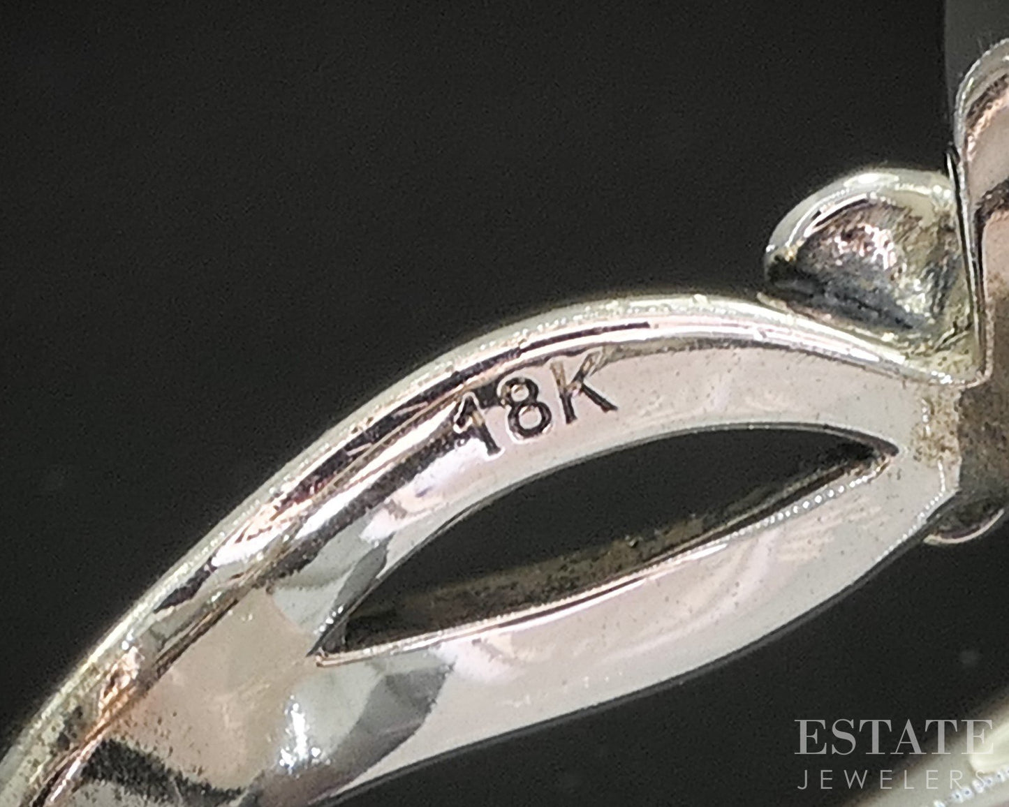 18k & Sterling Ann King Natural White Onyx Ladies Ring 14.7g p18598