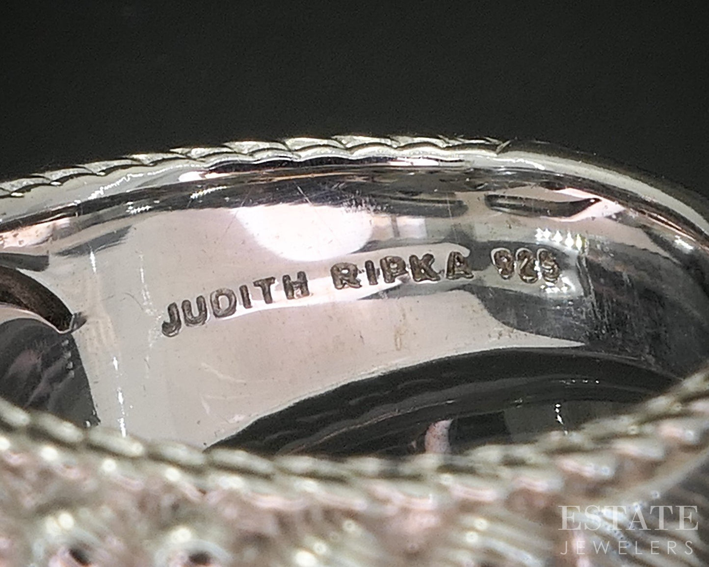 Sterling Silver Judith Ripka Pearl & Multi Gem Band Ring 14.4g p18613