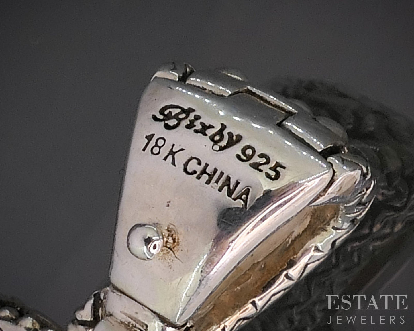 18k & Sterling Barbara Bixby Rhodolite Garnet MOP Cross Pendant 19.4g p18664