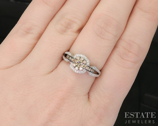 14k Vanilla Gold LeVian Natural .50ctw Diamond Engagement Ring 3.3g p15751