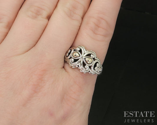 14k & Sterling JAI John Hardy Open Scroll Ladies Ring 4.2g p18992