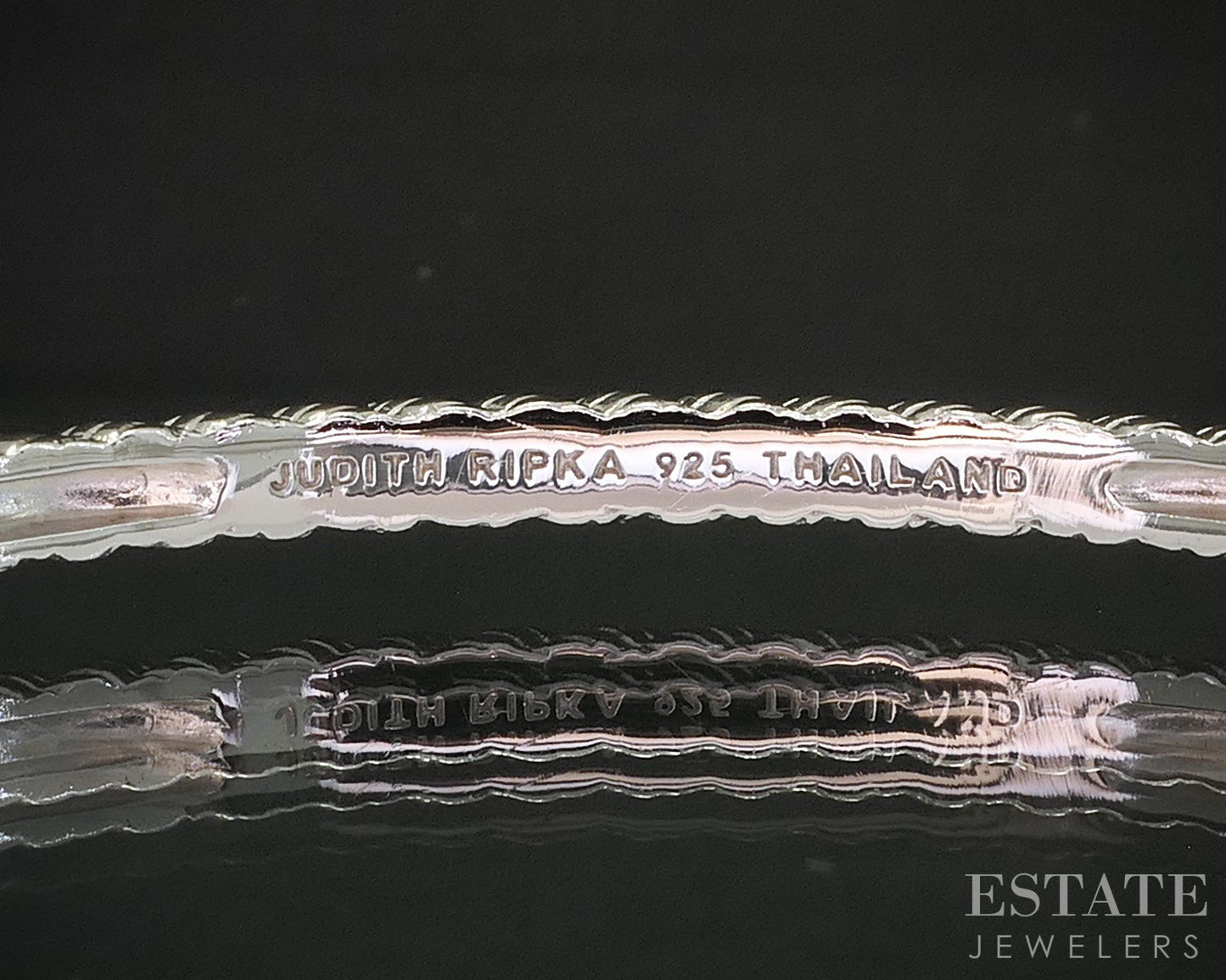 Sterling Silver Judith Ripka Turquoise Cable Bangle Bracelet 14.8g p19017