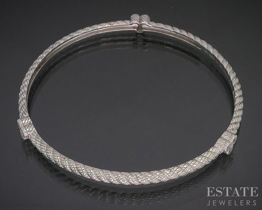 Sterling Silver Judith Ripka CZ Cable Bangle Bracelet 14.2g p19019