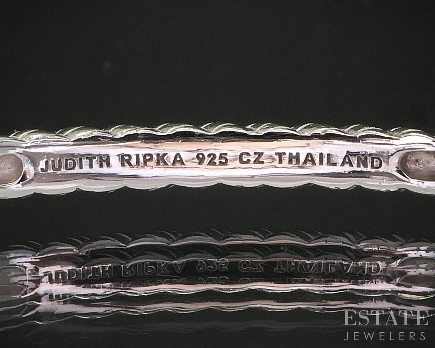 Sterling Silver Judith Ripka CZ Cable Bangle Bracelet 14.2g p19019