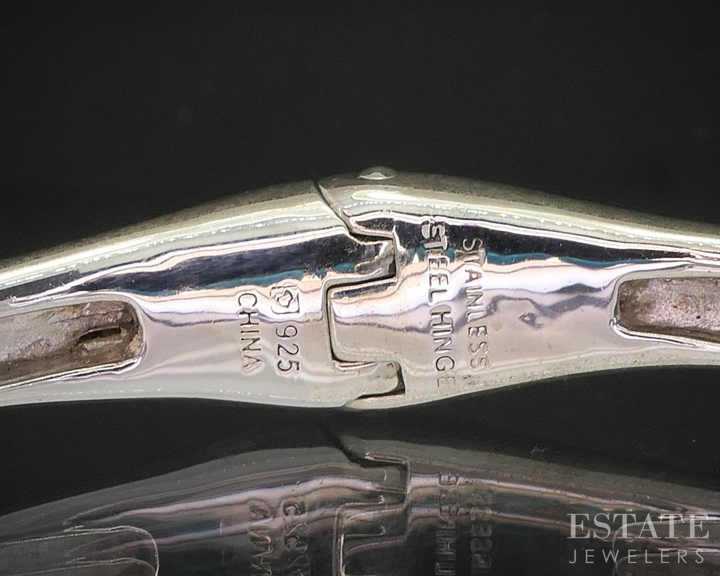 Sterling Silver 9mm Turquoise & Diamond Hinged Bangle Bracelet 29g p19095