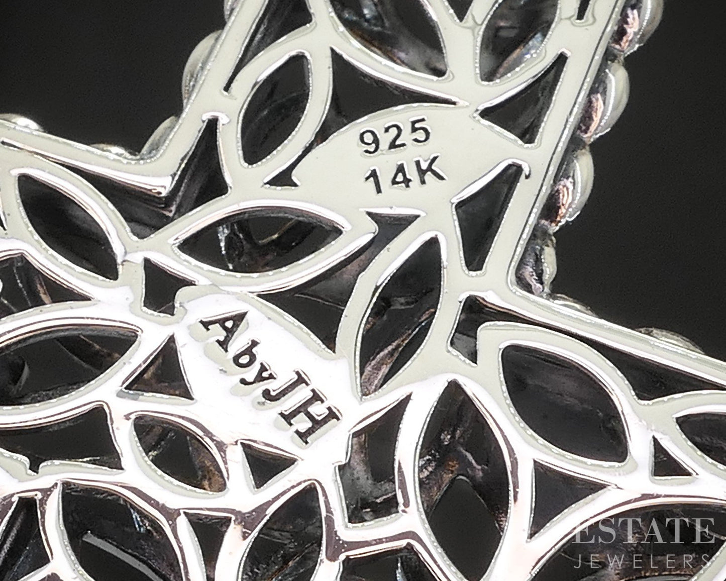 14k & Sterling Angela by John Hardy Open Cross Large Pendant 22g p19099