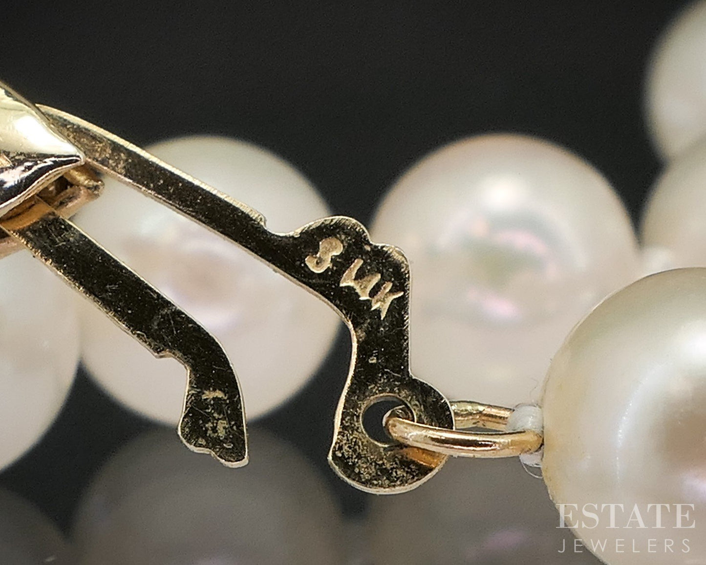 14k Yellow Gold 6mm Cultured Akoya Pearl Necklace 32"L p92238