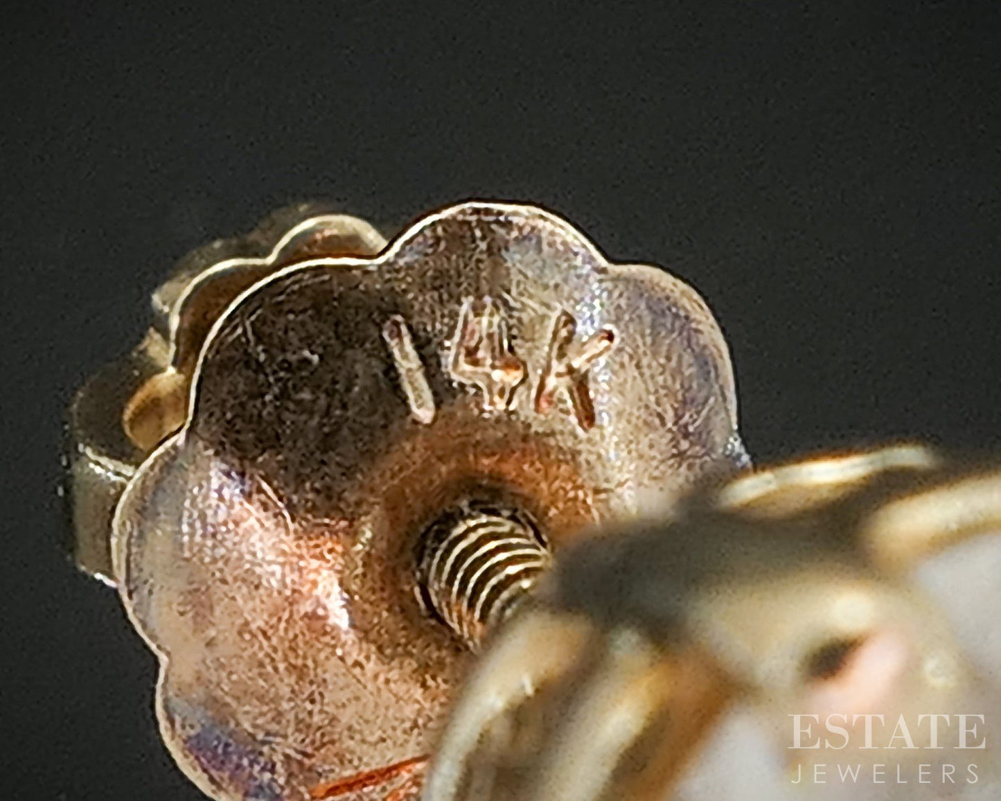 14k Yellow Gold Round Natural 1.40ctw Diamond Screw Back Earrings p18814