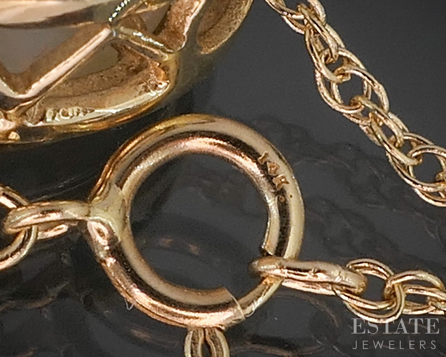 14k Yellow Gold Oval Natural Opal Ladies Necklace 2.9g 18"L p92560