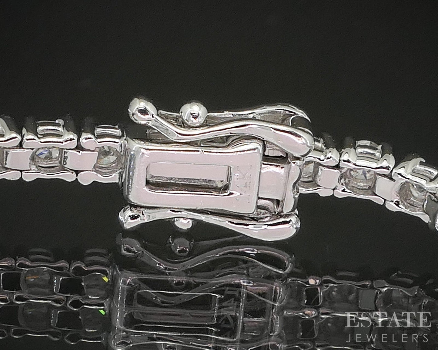 14k White Gold Round Natural 1.50ctw Diamond Tennis Bracelet 6g 7"L p18917