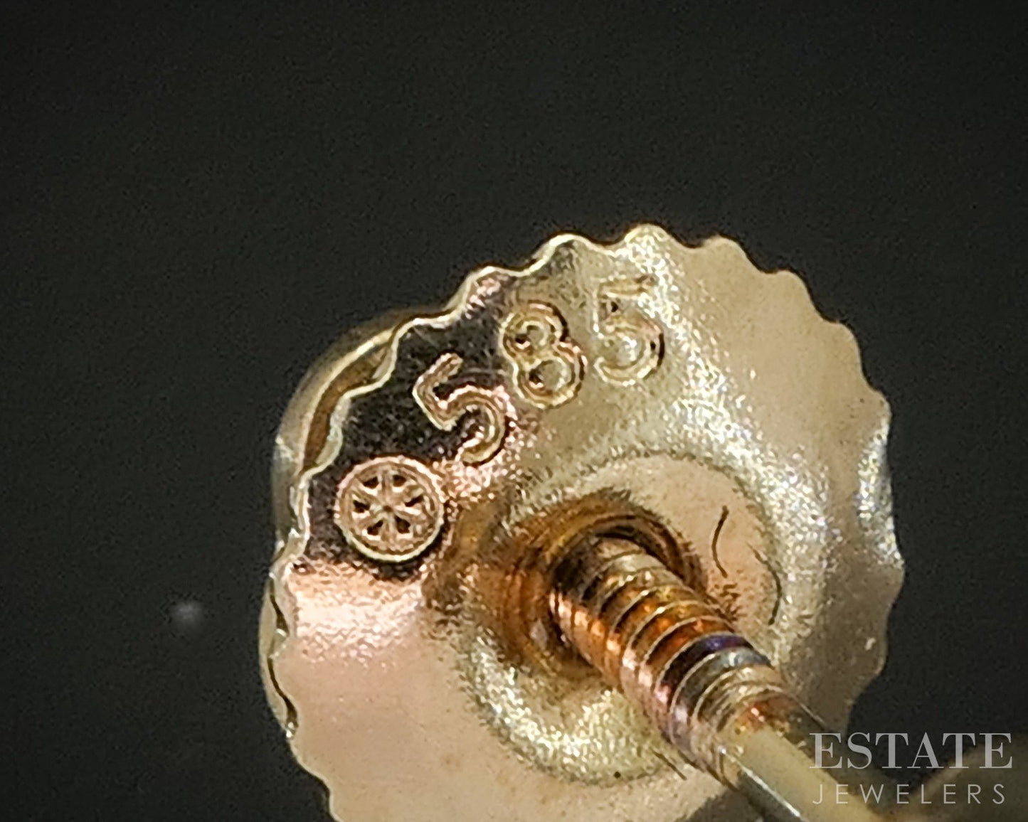 14k Yellow Gold Round Natural .30ctw Diamond Screw Back Earrings p19275b