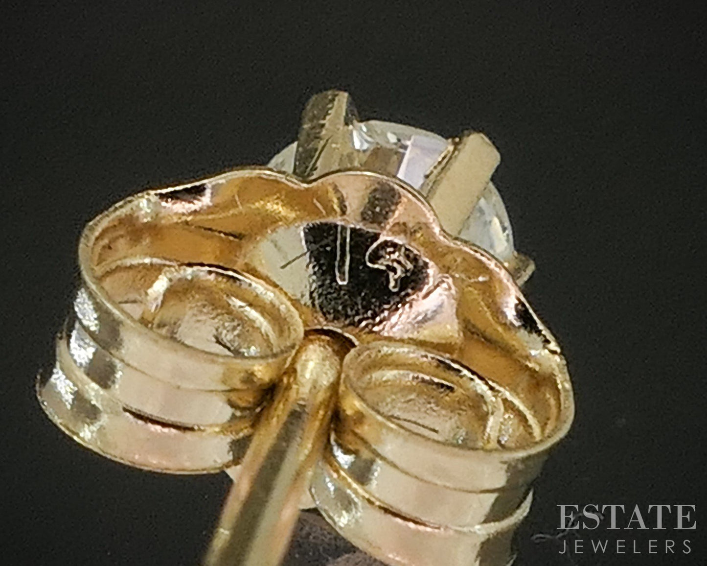 14k Yellow Gold Round Natural .22ctw Diamond Stud Earrings p19278b