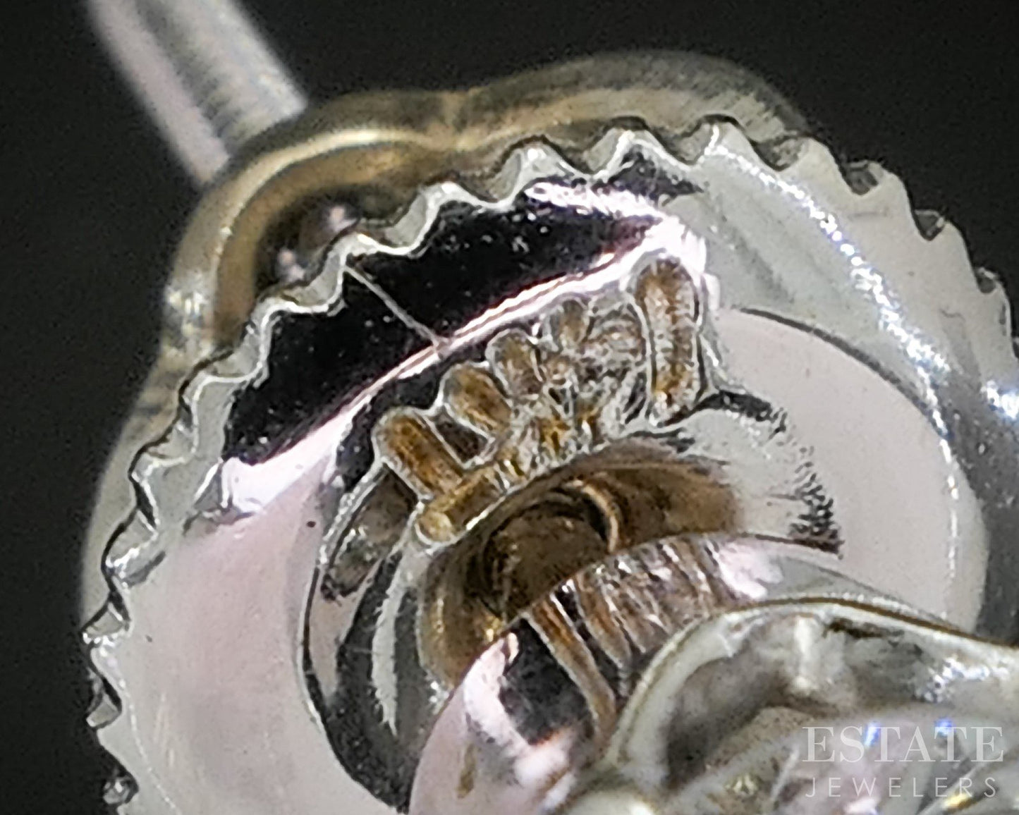 14k White Gold Round Natural .46ctw Diamond Screw Back Earrings p18857