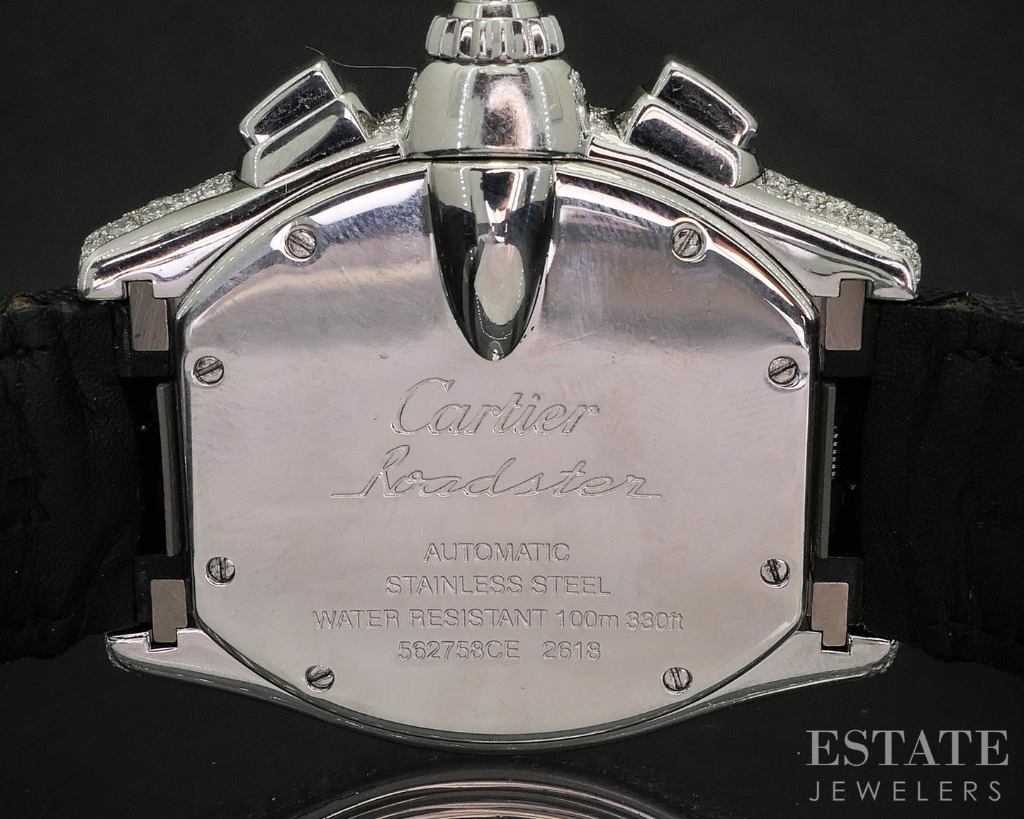 Cartier Roadster 2618 Automatic Stainless 5ctw Diamond Mens Watch p15257