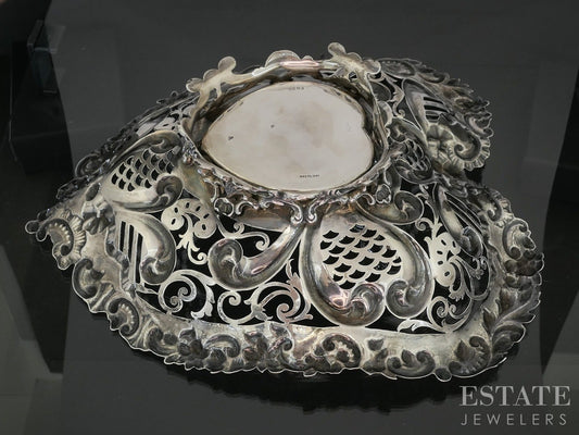 1892 Sterling Gorham 3293 Footed Pierced Heart Bowl Candy Dish 237g p19985