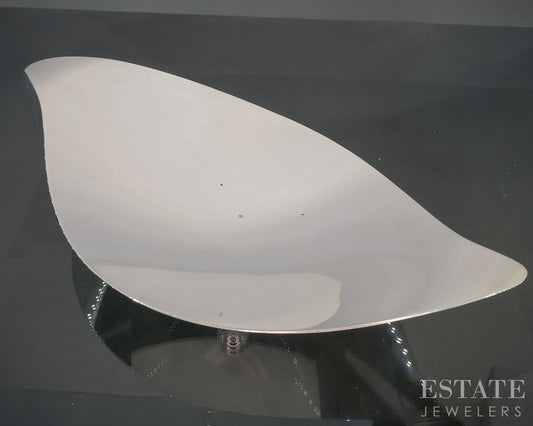 Sterling Tiffany & Co. Makers 23386M 10" Footed Leaf Dish Bowl 288g p19781