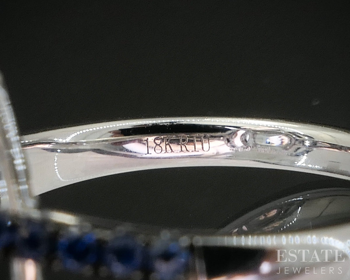 18k White Gold Natural Aquamarine Blue Sapphire & Diamond Ring 5g p19854