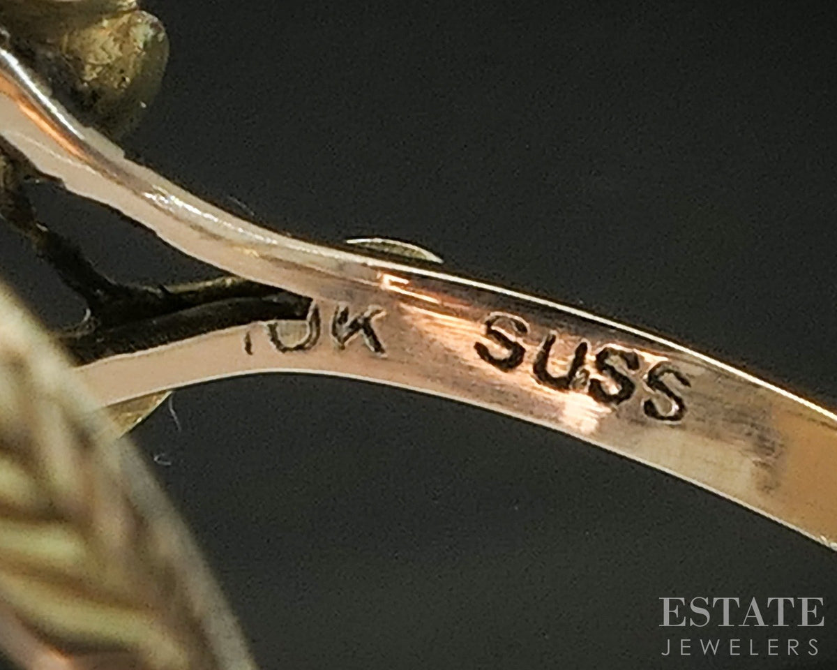 Vintage 10k Yellow Gold Oval Natural Gold Bearing Quartz Ladies Ring 4g p16851