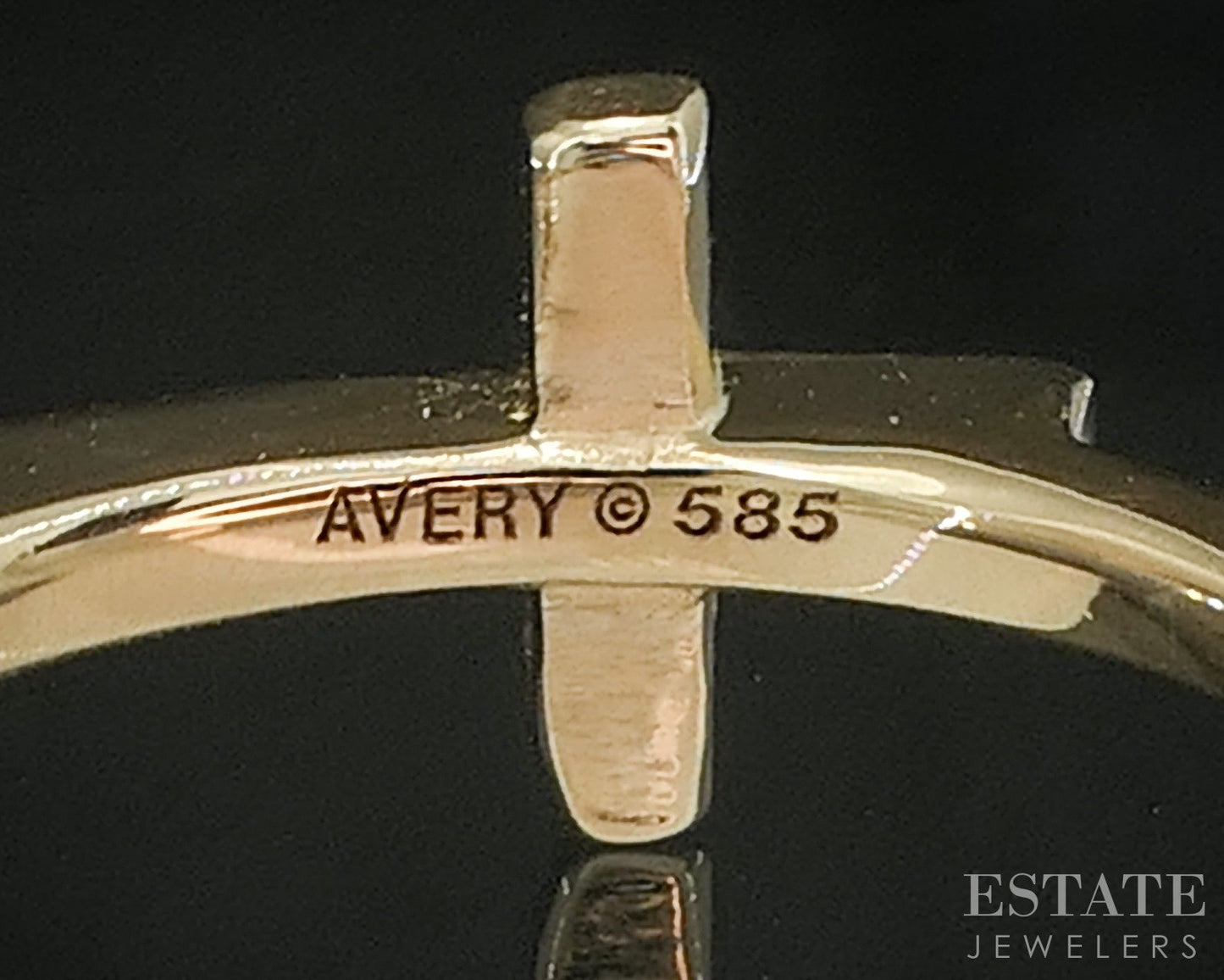 14k Yellow Gold James Avery Sideways Cross Ladies Band Ring 2.4g p17594