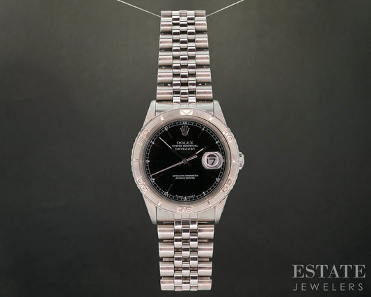 1997 Rolex Datejust 18k Stainless 16264 Turn-o-Graph Thunderbird Watch p20691