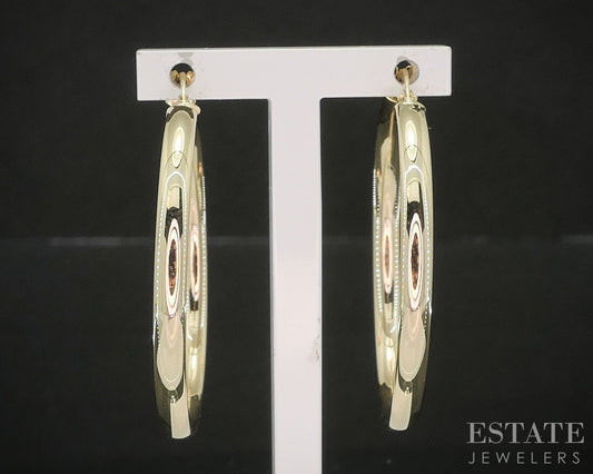 10k Yellow Gold 2.9mm Smooth Hoop Ladies Earrings 1.9g p20863