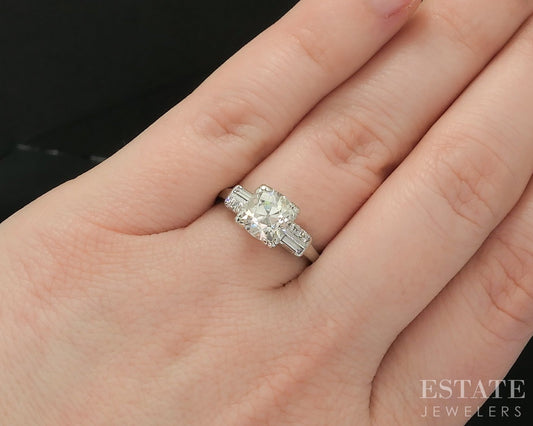 Antique Art Deco Platinum European 1.60ct Diamond Engagement Ring 4.9g p15854