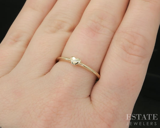 14k Yellow Gold James Avery Puffy Heart Ladies Band Ring 1.8g p17591