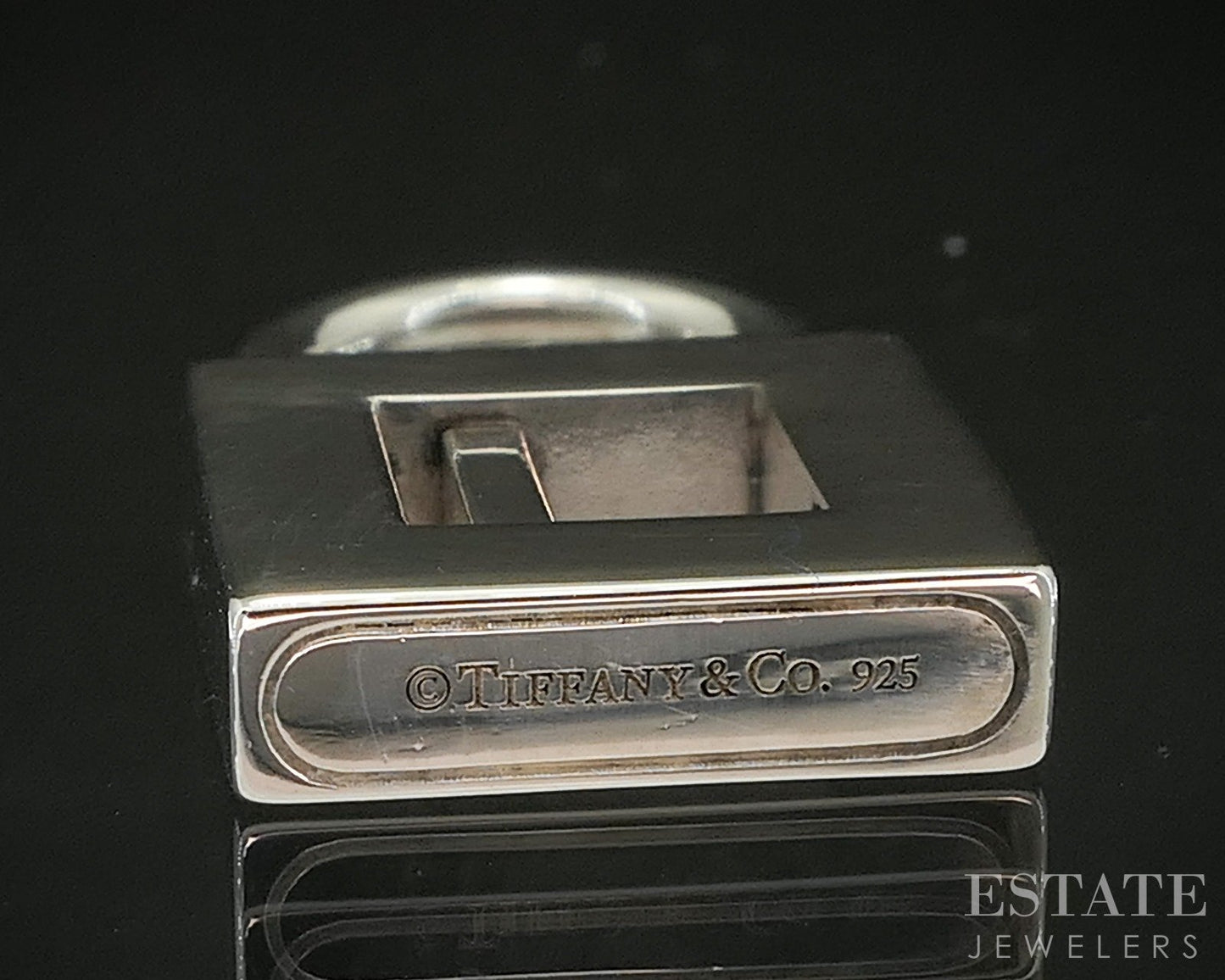 Sterling Silver Tiffany & Co Initial L Padlock Pendant Charm 5.9g p18378