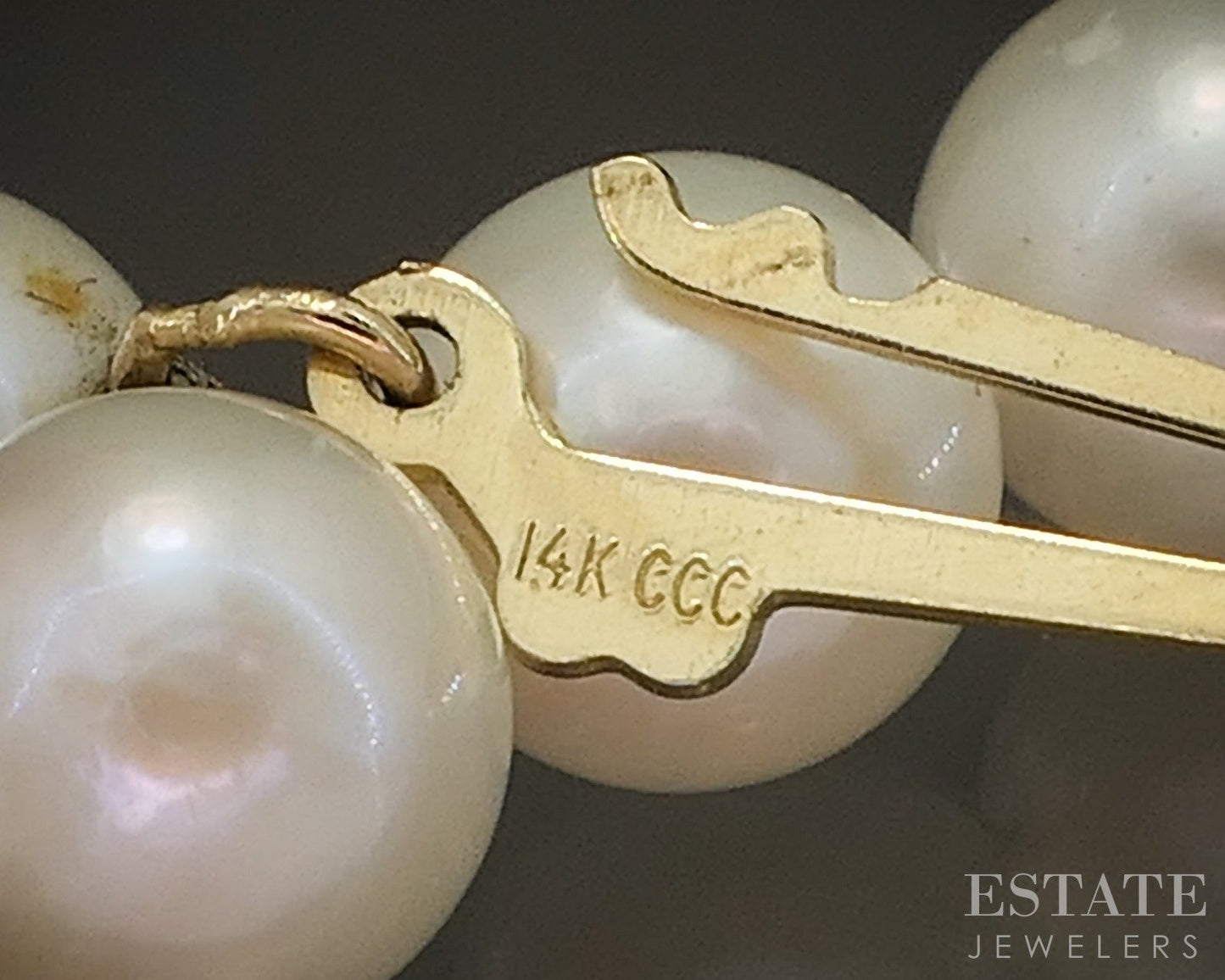 14k Yellow Gold 6mm Cultured Pearl Ladies Necklace 19.5"L p16577b