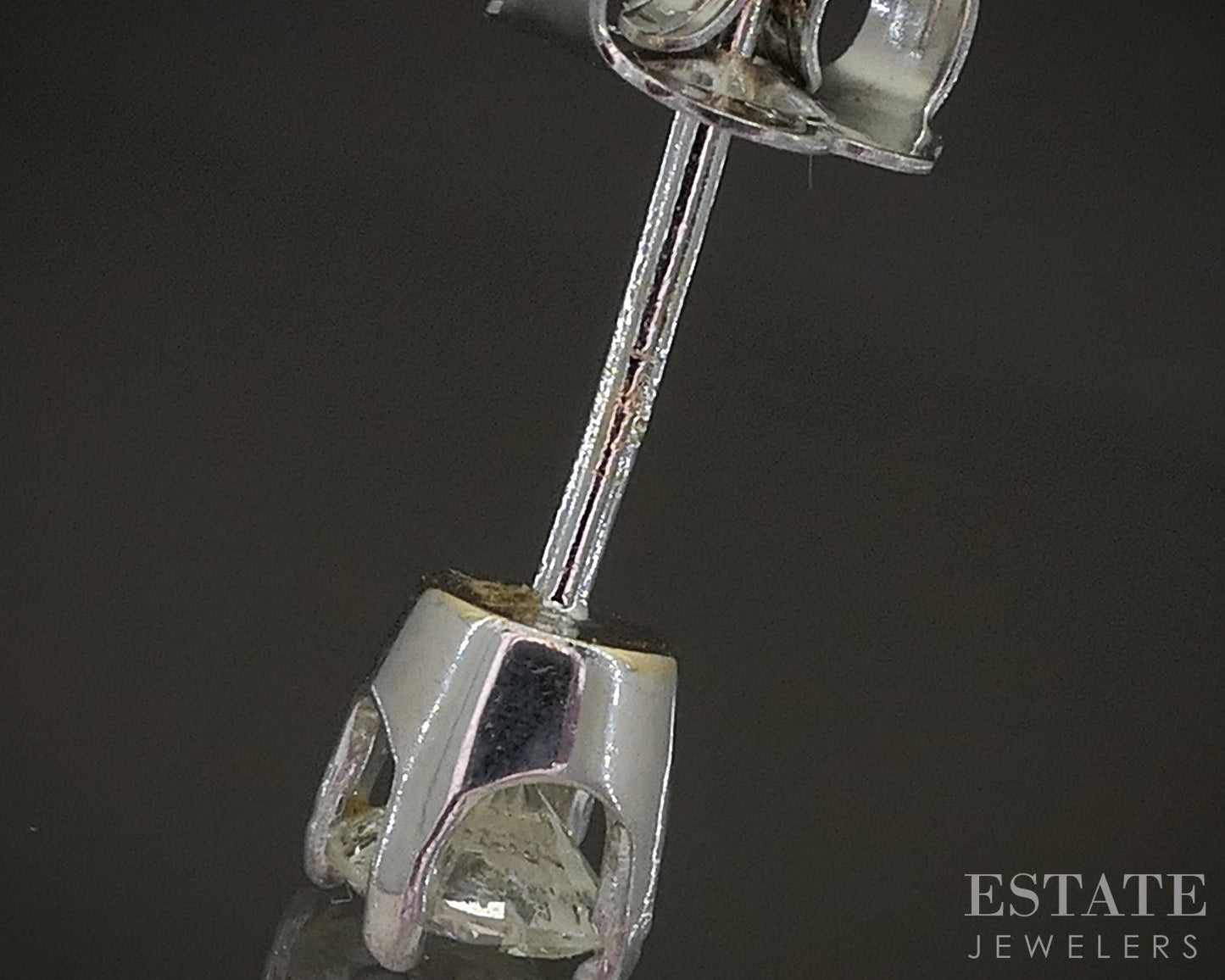 14k White Gold Round Natural .36ctw Diamond Stud Earrings p15521b