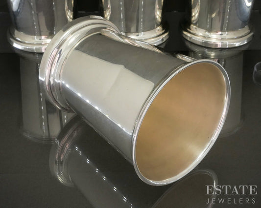 Mid-Century Sterling Silver Poole 58 Mint Julip Cup Set of 4 384g p21910