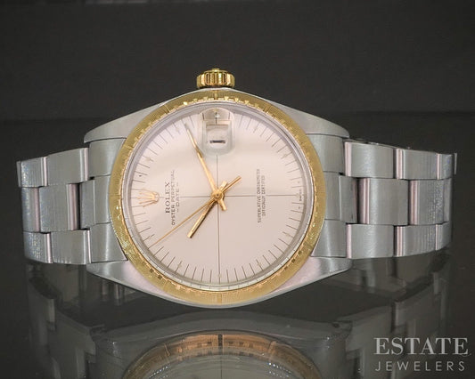 1971 Rolex Oyster Perpetual Date 1512 Zephyr Dial 14k Stainless Watch p21655