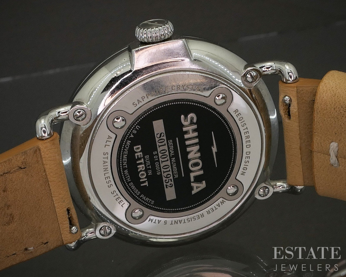Shinola Runwell 41mm Stainless Steel Brown Strap Mens Watch p17141