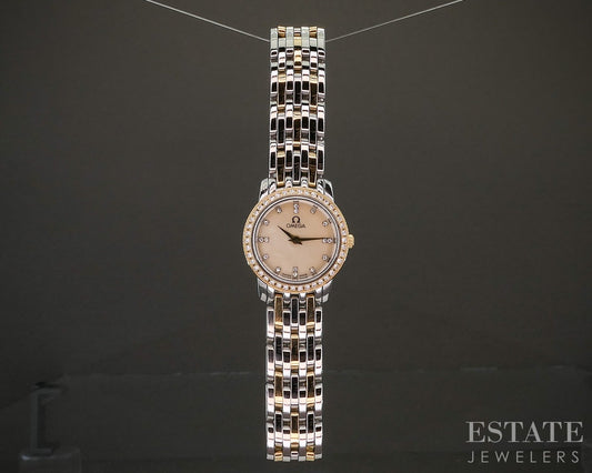 Omega 18k Stainless MOP Natural Diamond 695.1055 Ladies Watch p16605
