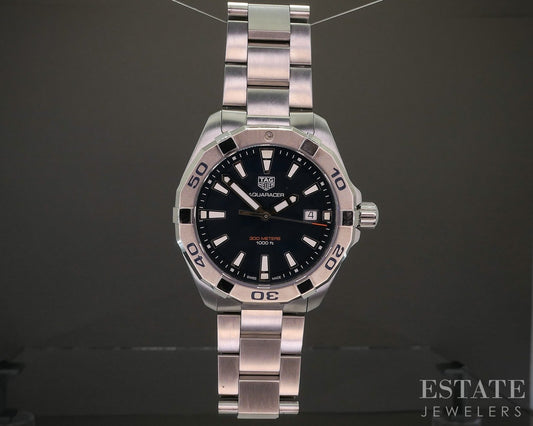 Tag Heuer Aquaracer Date WBD1112 Blue Dial Stainless Mens Watch p21933