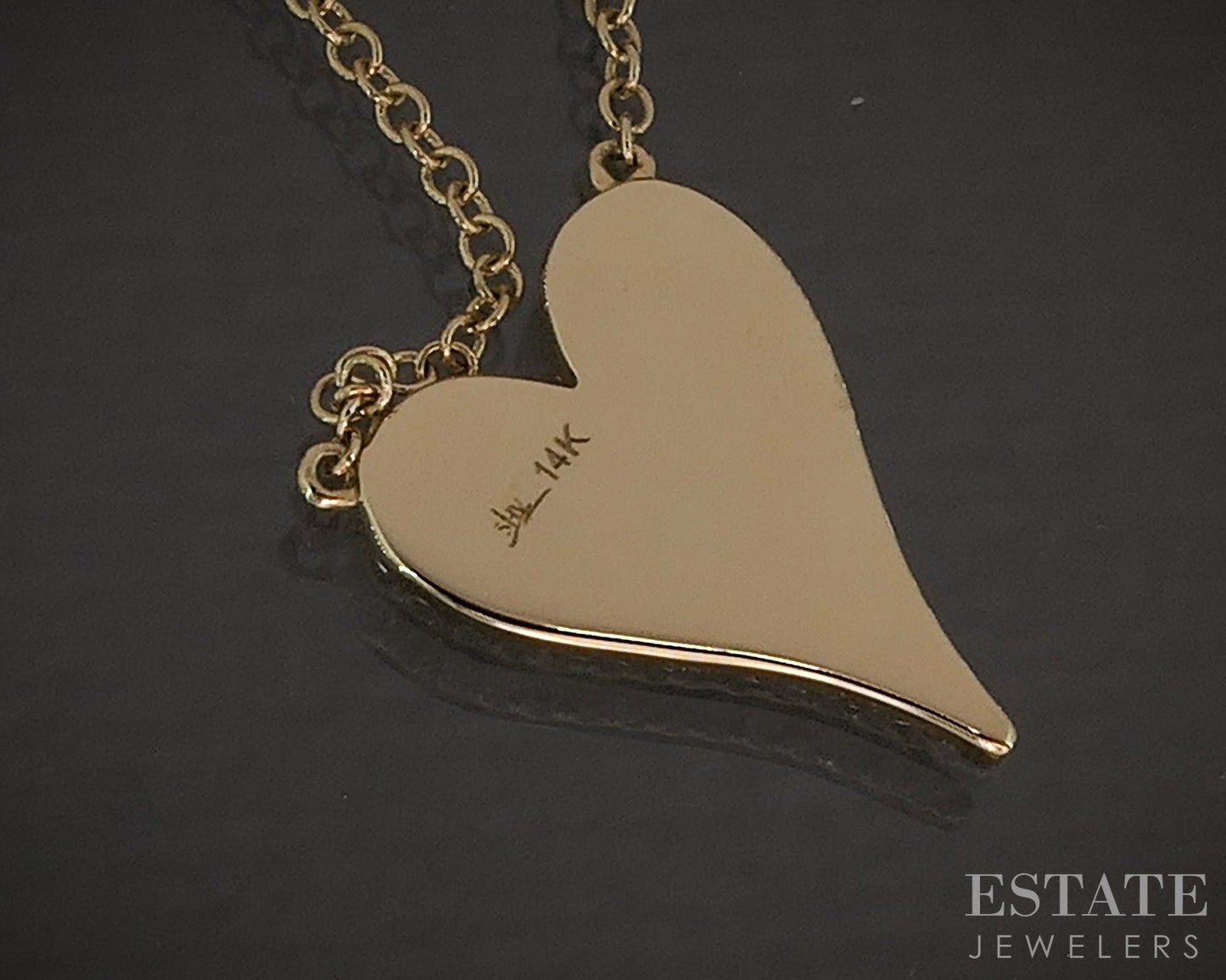 14k Yellow Gold Shy Creations Natural Diamond Heart Necklace 2.4g 18"L p17918b