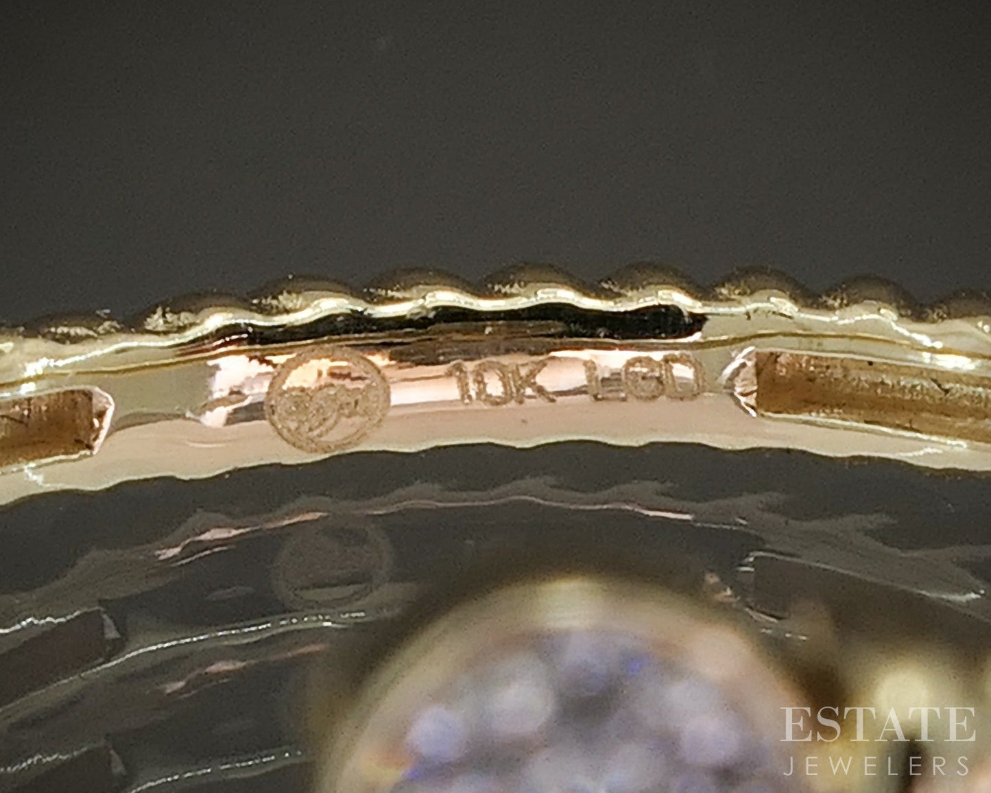 10k Yellow Gold .08ctw Lab Diamond Round Pave Bypass Ring p22527