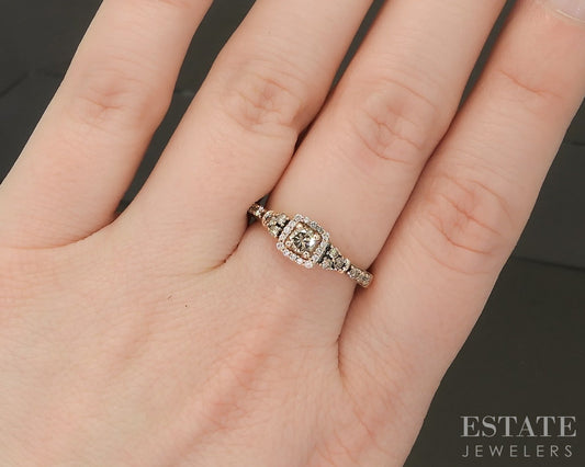14k Strawberry Gold LeVian Natural .42ctw Diamond Engagement Ring 2.7g p18594
