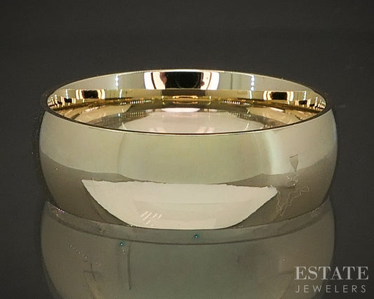 10k Yellow Gold 7mm Smooth Comfort Fit Mens Wedding Band 7.2g p22688