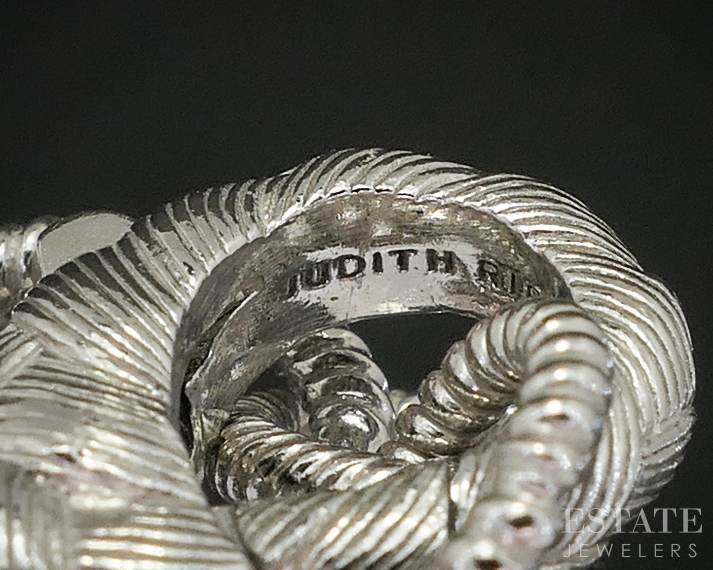 Sterling Silver Judith Ripka Heart Charm CZ Ladies Bracelet 17g 7.5"L p22824
